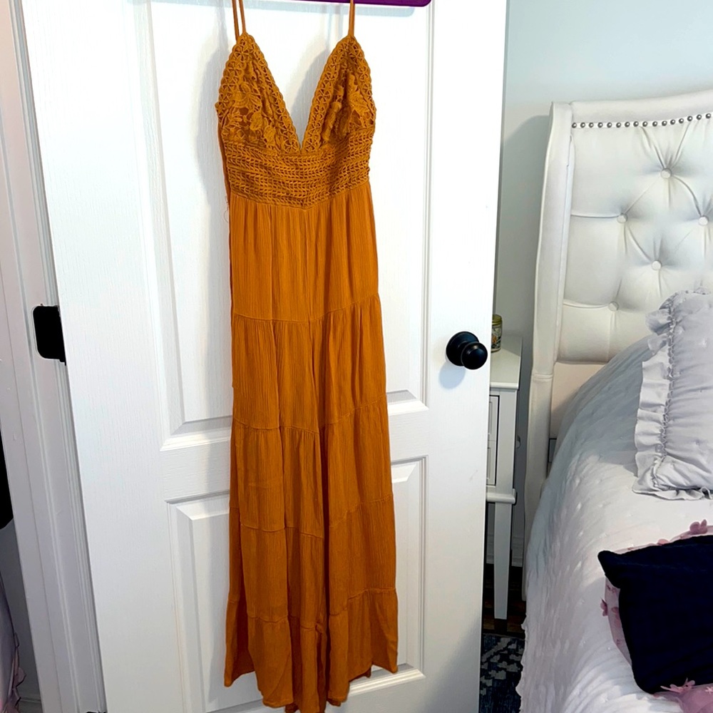 Illa Illa Jump- suit, Lace Top Stretch, Spaghetti Straps, Tie back, wide legs